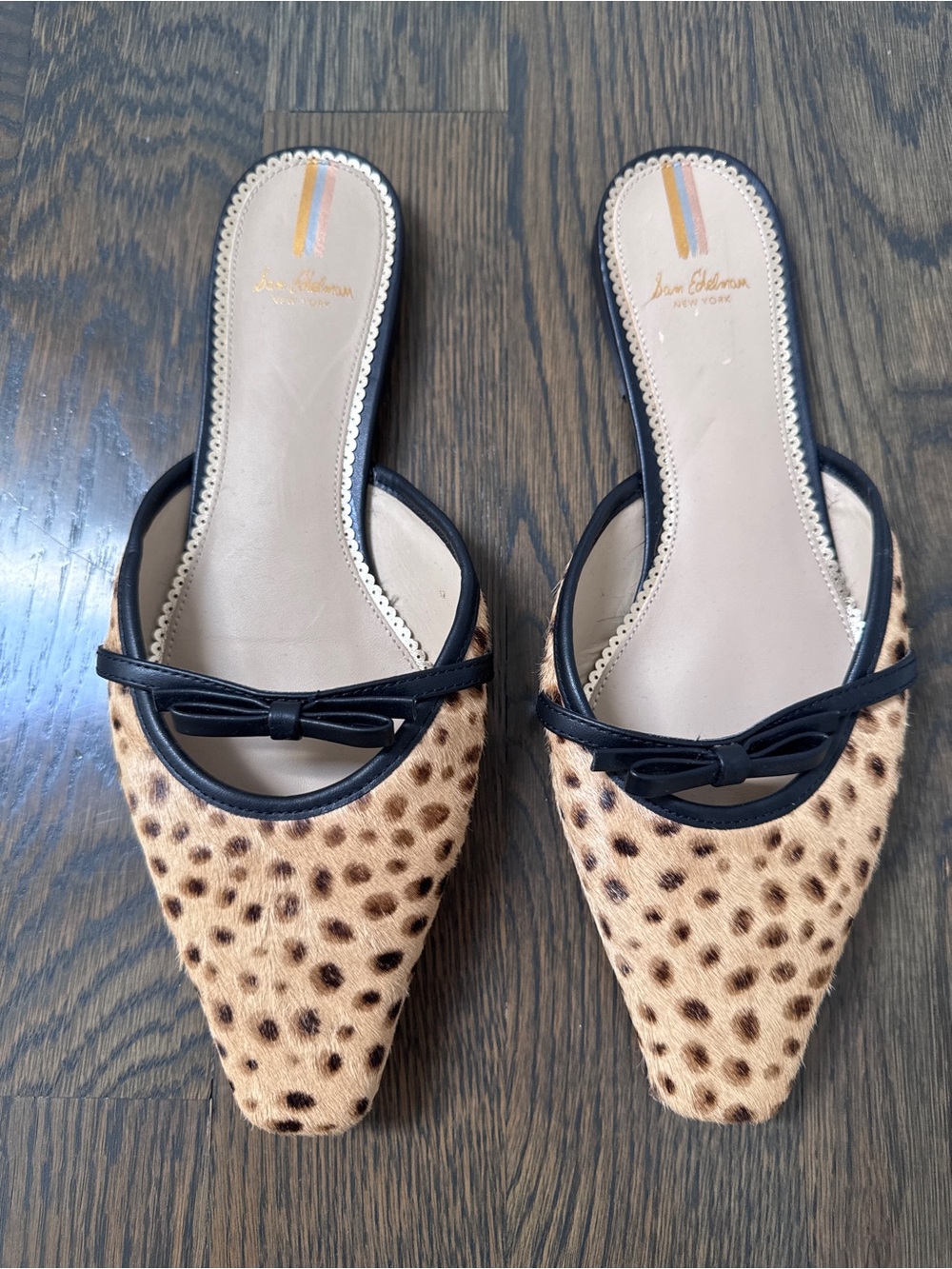 Sam Edelman - Leopard Print Pointed Mule with Black Trim